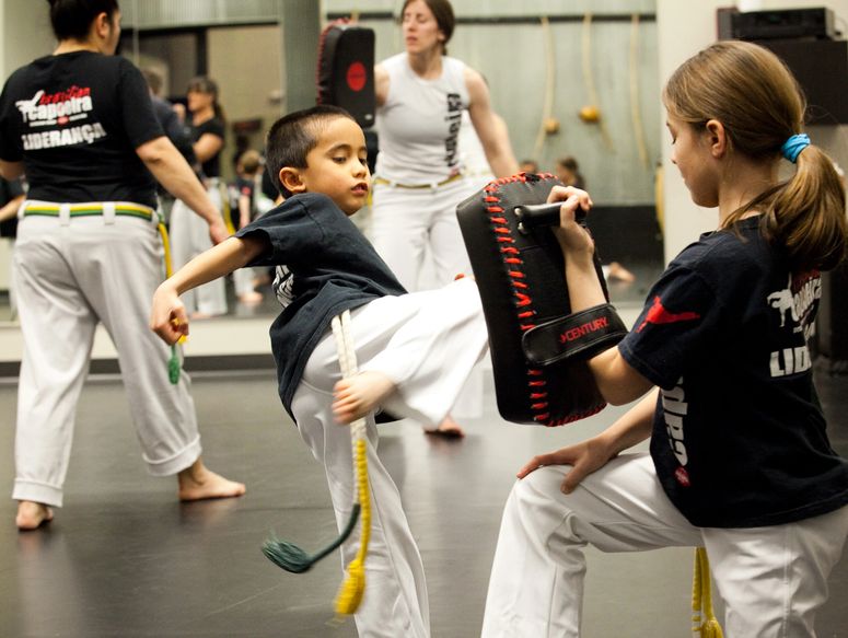 Young boy learning confidence through movement