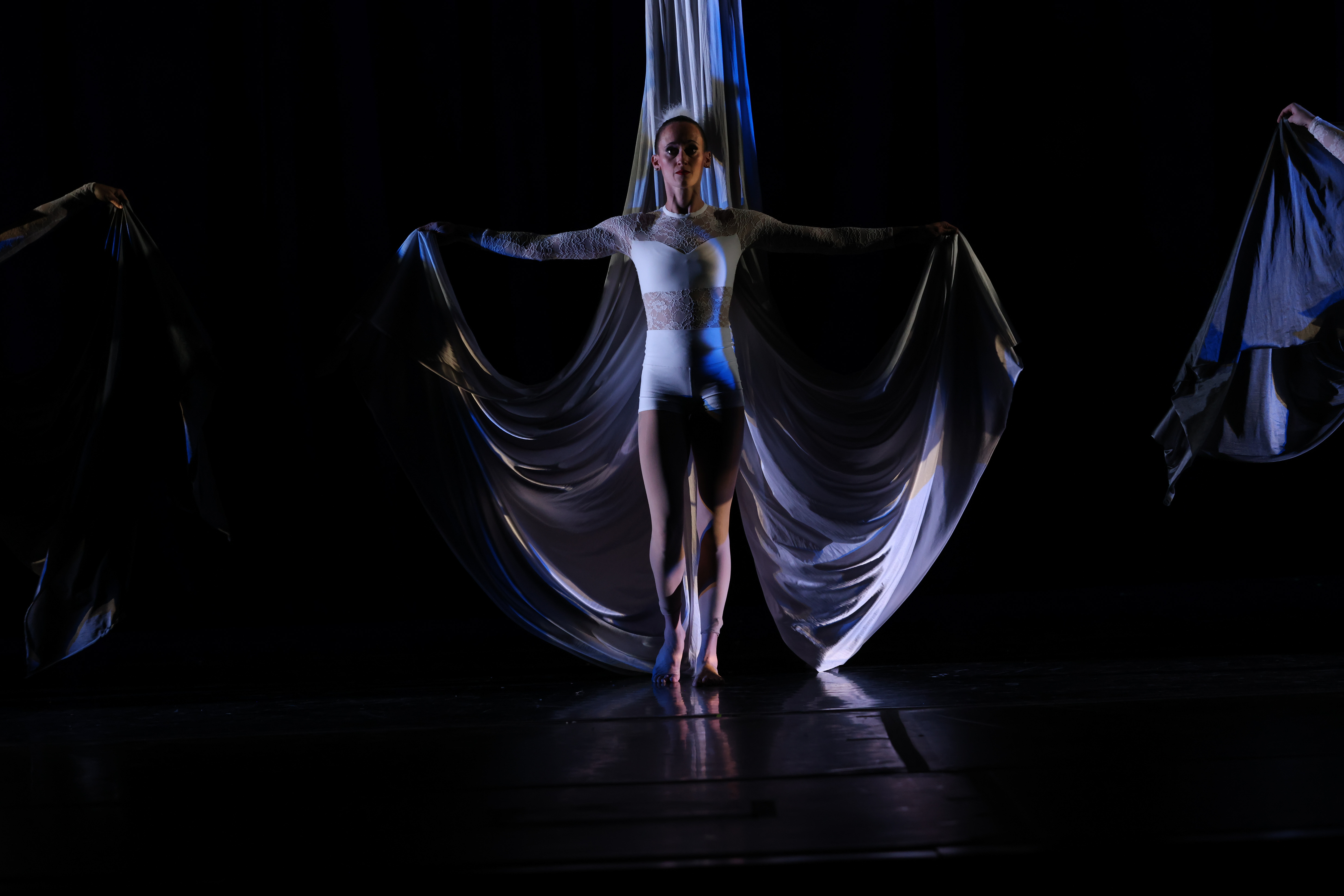 Performer before climing