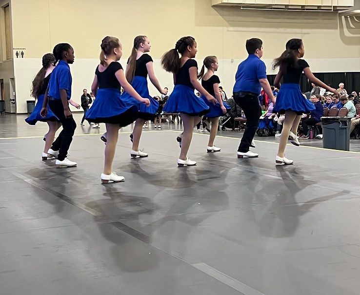 Competition dancers performing on stage