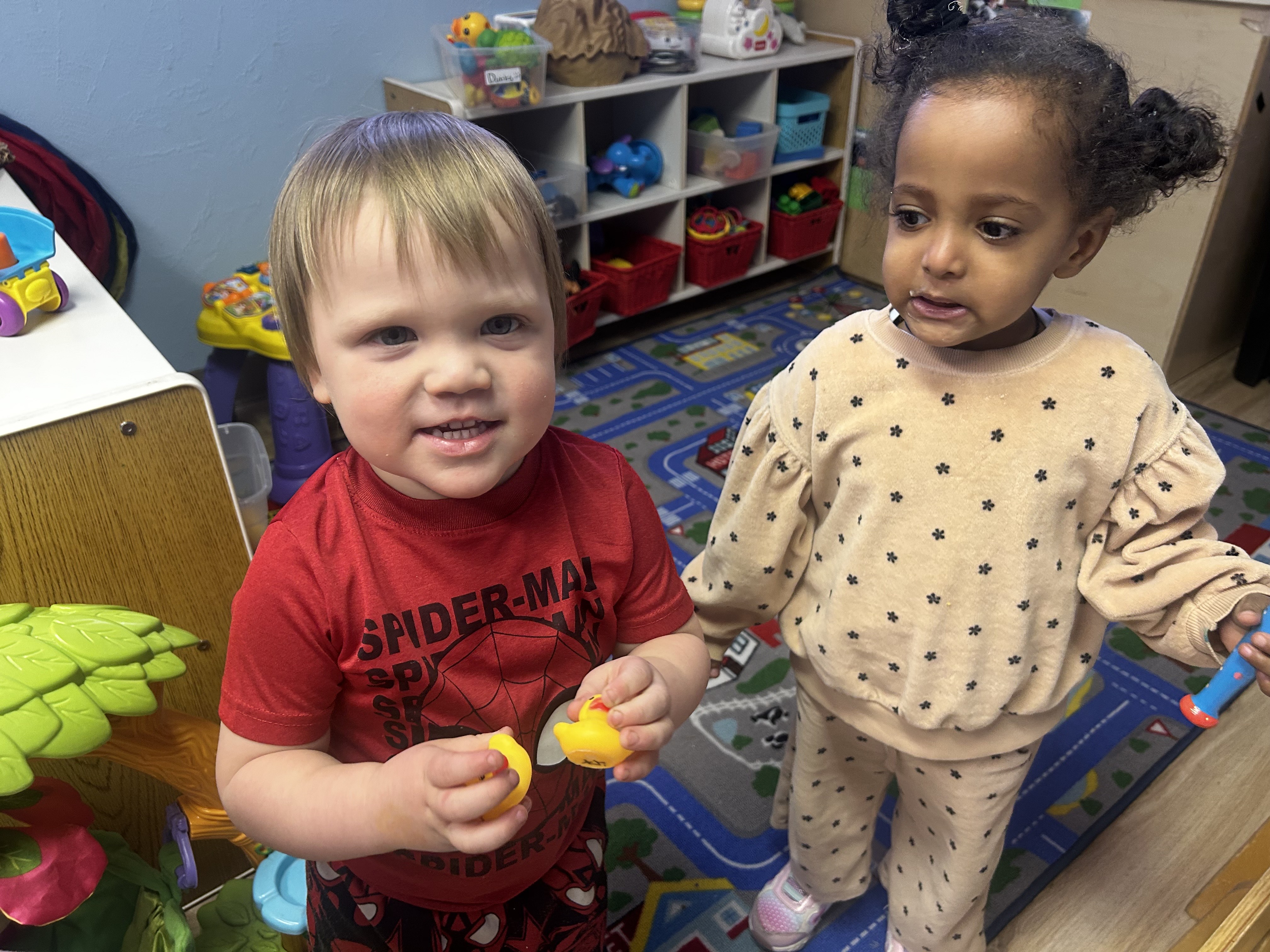 Children playing in classroom